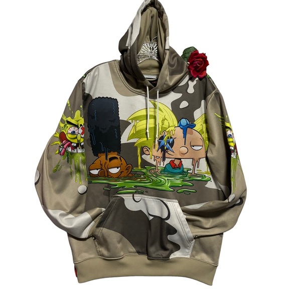 Members Only Nickelodeon Mash Up Pullover Hoodie-Hey Arnold SpongeBob Rugrats M - Picture 3 of 16